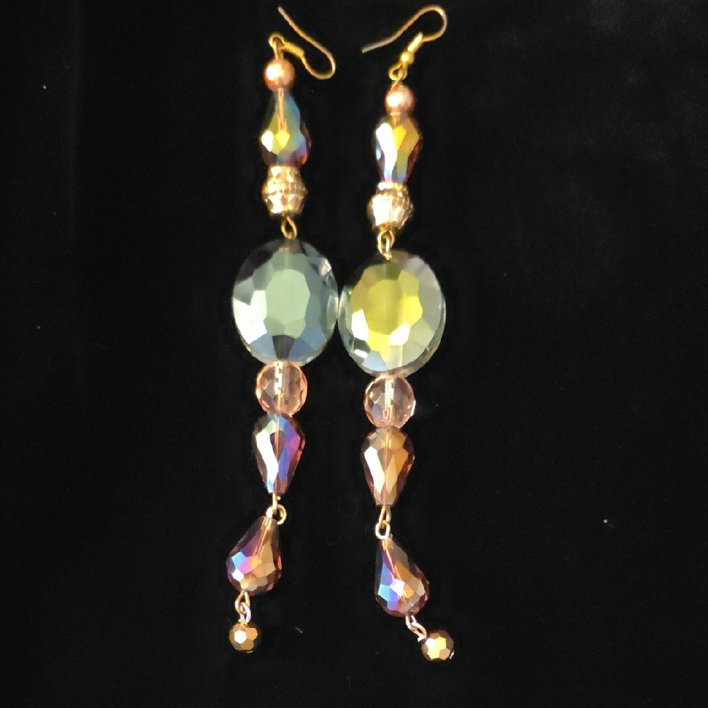 Chic Gold and Multicolor Dangle Earrings